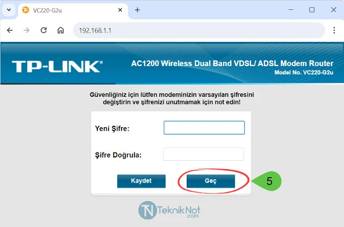 TP-Link VC220-G2U Modem Kurulumu