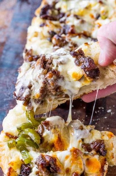 Philly Cheese Steak Cheesy Bread