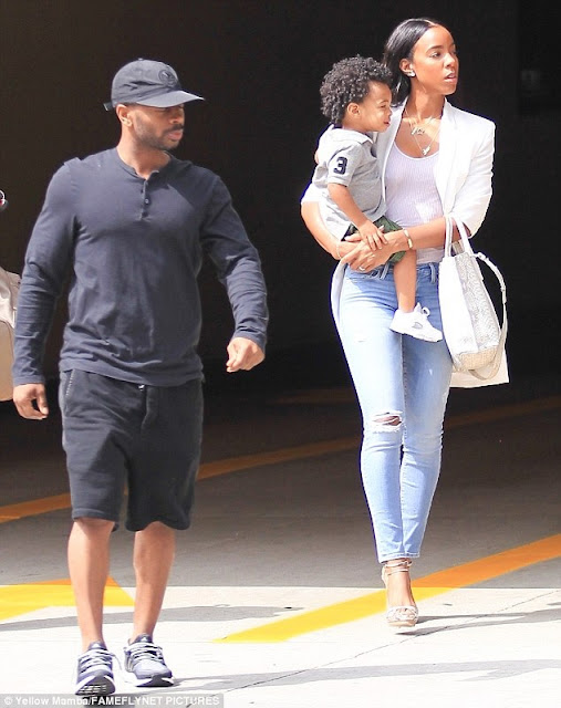 Aww… Check Out These Photos Of Kelly Rowland, Her Young Son And Her Husband In Beverly Hills