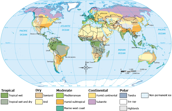 Earth Climate Zones Map