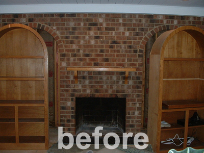 Painted Brick Fireplace Before After