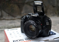 Jual Canon Eos 1100D + Lensa Fix 50mm