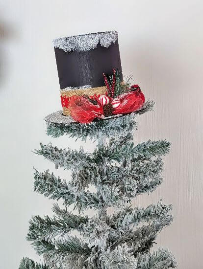 DIY Snowman Hat Tree Topper