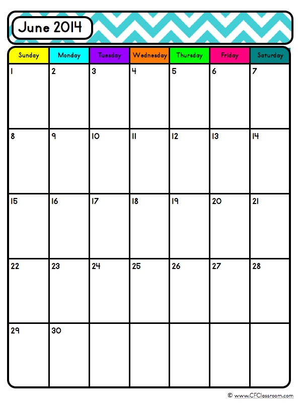 Editable Blank Calendars Teacher Organization Tool