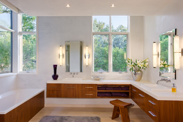 Photo of large bright modern bathroom