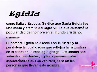 significado del nombre Egidia