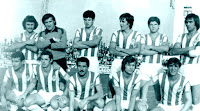 REAL VALLADOLID DEPORTIVO - Valladolid, España - Temporada 1978-79 - Cortés, Llacer, Serrat, Santos, Estella, Jacquet; Toño, Minguela, Moré, Rusky y Poli Rincón - ALGECIRAS C. F. 1 (Galleguito), REAL VALLADOLID 0 - 26/11/1978 - Liga de 2ª División, jornada 12 - Algeciras, Cádiz, estadio El Mirador - El REAL VALLADOLID se quedó a las puertas del ascenso, clasificándose 4º en la Liga de 2ª División