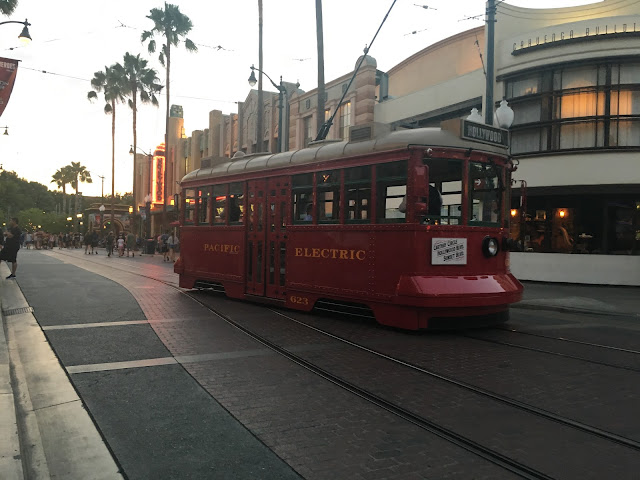 Red Car Trolley Stopped In Hollywoodland Disney California Adventure Disneyland