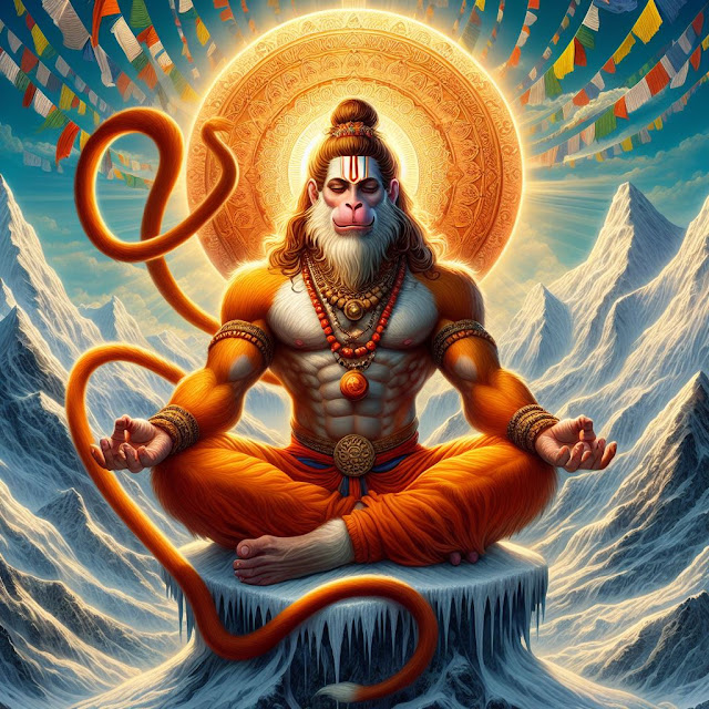Hindu God Hanuman 5K HD wallpapers, meditate