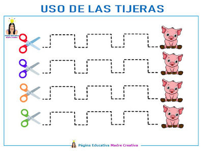 Actividades - Uso de las tijeras con cerdos