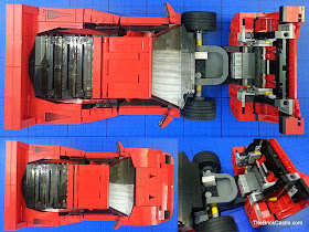 LEGO Ferrari F40 set 10248 overhead under bonnet 