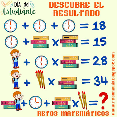 Desafíos matemáticos, Retos matemáticos, Problemas matemáticos, Día del Estudiante, Día mundial del Estudiante, Solo para Genios, Piensa rápido, Descubre el número