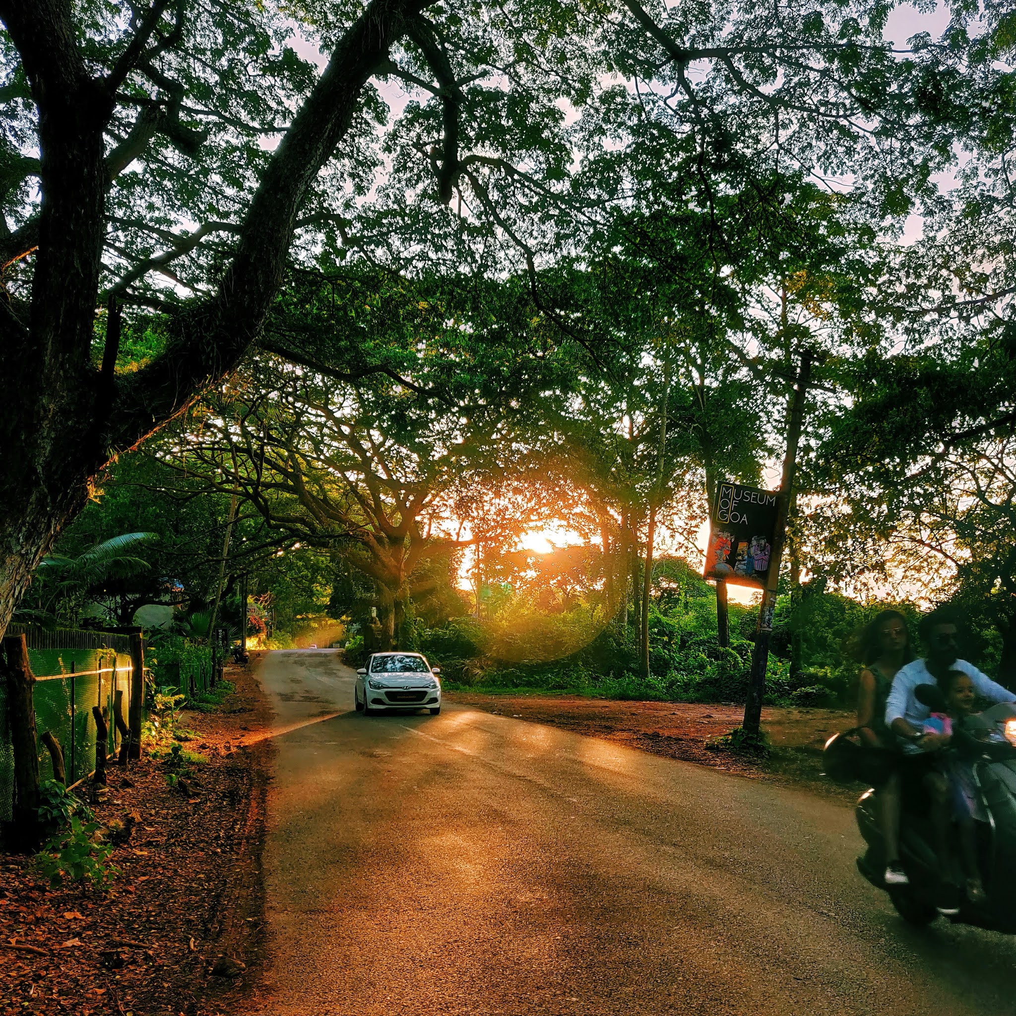 Sunset in Goa on the road to Fort Aguada