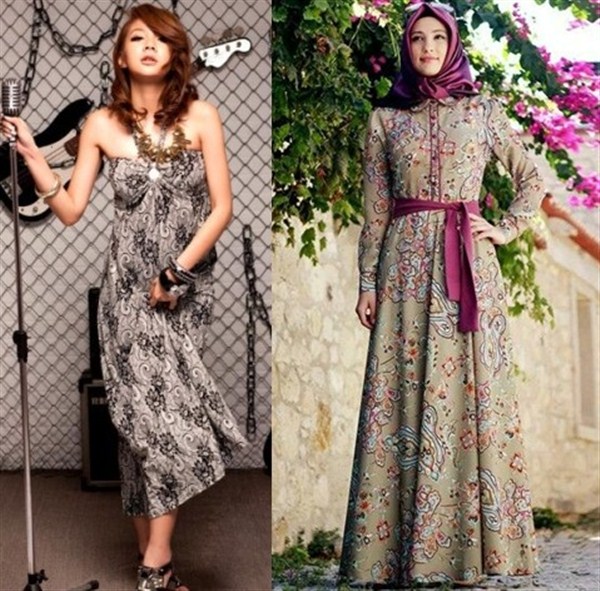  gambar  long  dress  batik  untuk anak remaja gambar  long  