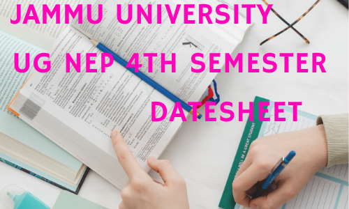 Jammu University UG NEP 4th semester datesheet download pdf