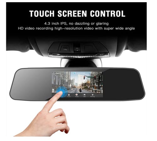 CAMPARKCAM Full HD IPS Full Touch Screen Mirror Dash Cam