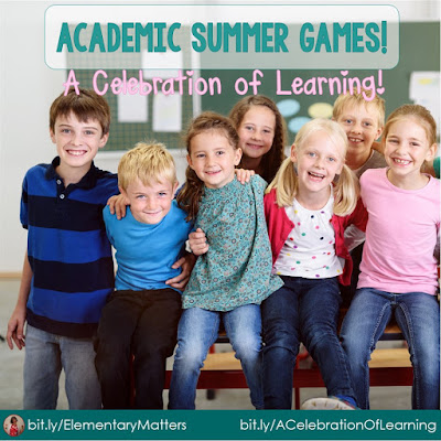 Academic Summer Games! I love to keep the kids busy by adding a little bit of friendly competition at the end of the school year. This post gives plenty of fun ideas on how to do this!