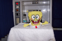 SpongeBob Squarepants enjoying the ride on the Lake Shore Limited