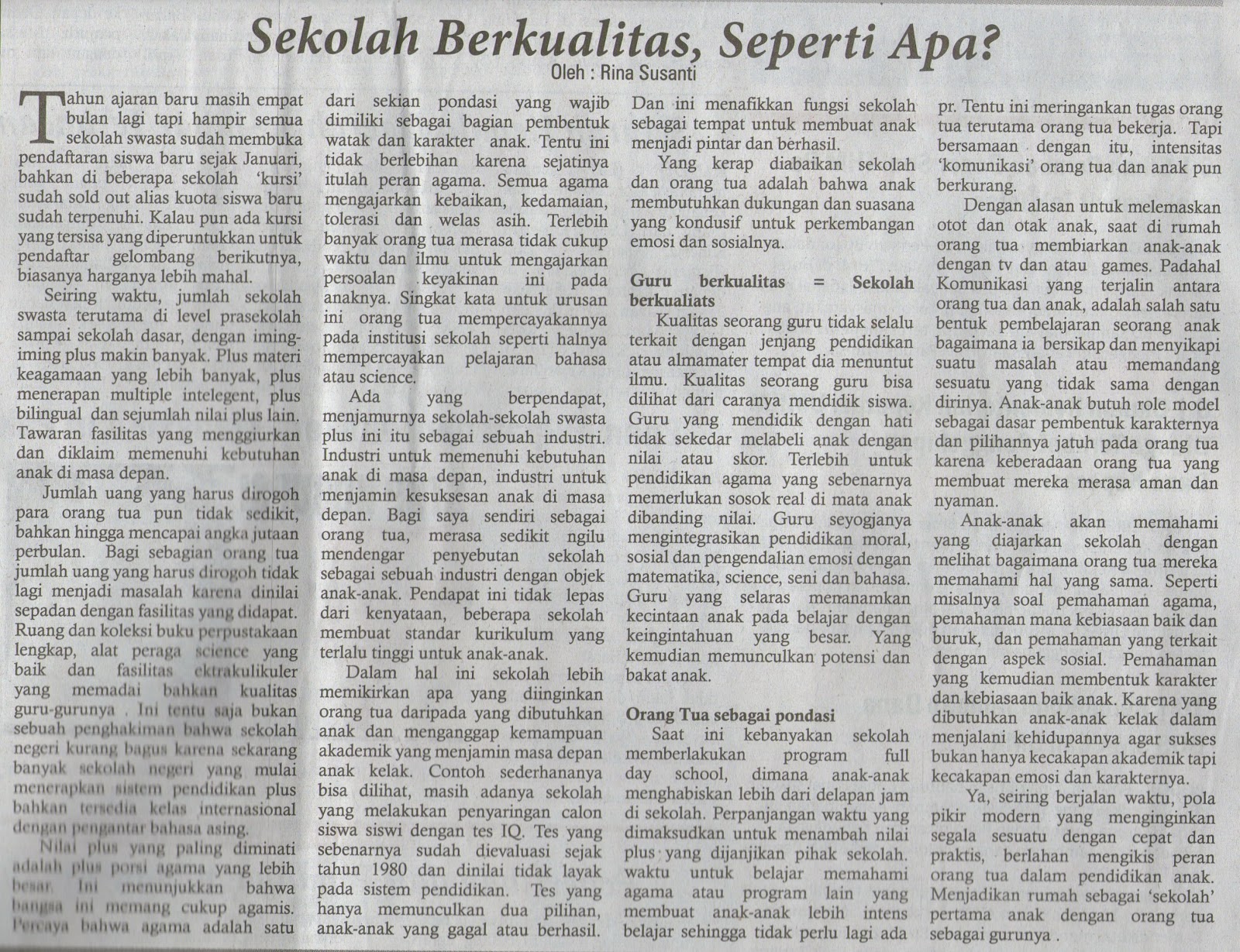 Contoh Artikel Lembaga Pendidikan - Contoh Z