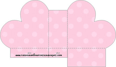 Pink with Pink Polka Dots: Heart Shaped Open Box. 