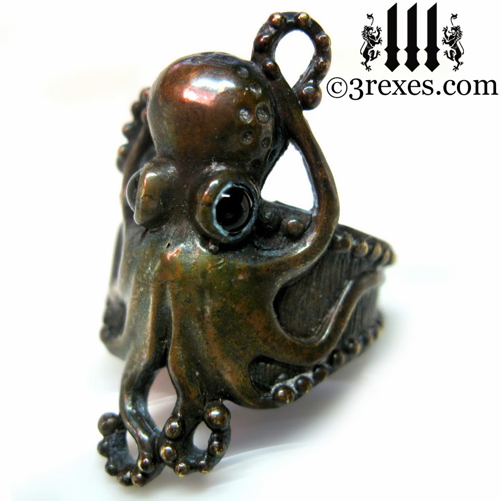 brass octopus ring