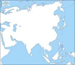 خريطة قارة اسيا - خريطة صماء -