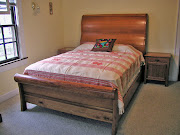 Custom Built Cherry Sleigh Bed. This bed was built a few years ago and has 2 .