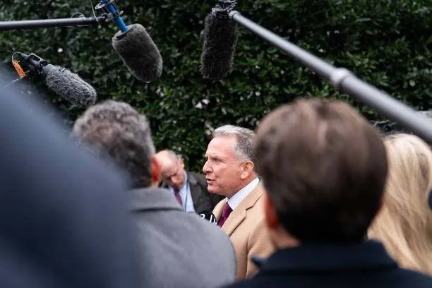U.S. Special Envoy to the Middle East Steve Witkoff speaks to the media at the White House in Washington, D.C., on March 6, 2025. Photo by Allison Robbert/Getty Images