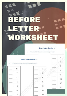 before letter worksheet