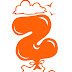 Orange Graffiti Bubble Letters "Z"