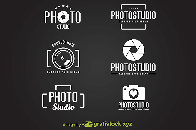 Free Download PSD Mockup - Logos of Photo Studio