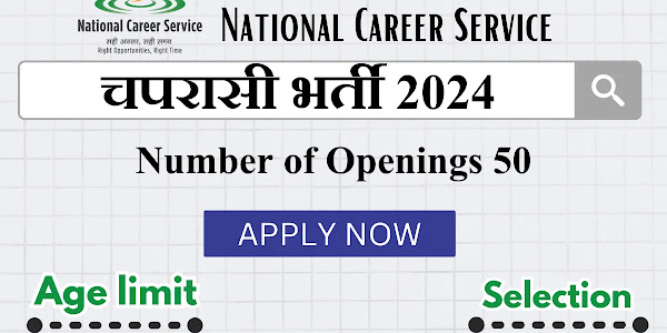 Peon Vacancy 2024 राष्ट्रीय कैरियर सेवा में चपरासी के 50 पदों पर 10वीं पास के लिए वैकेंसी