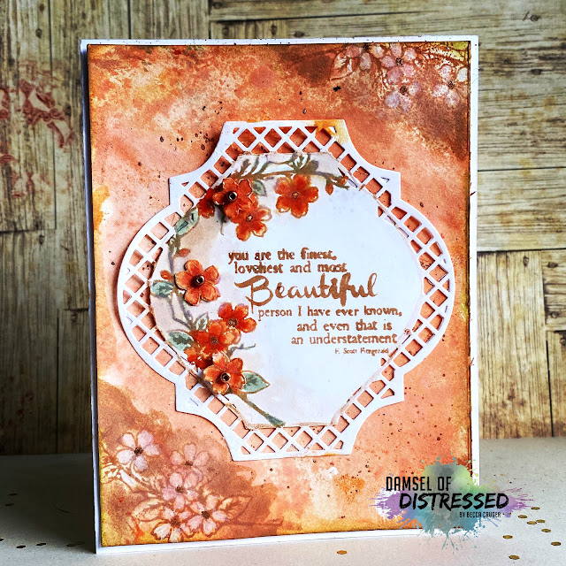 Die Cut Handmade Card for a Beautiful Person using Tim Holtz Distress Oxides and Distress Inks