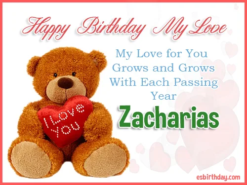 Zacharias Happy Birthday My Love