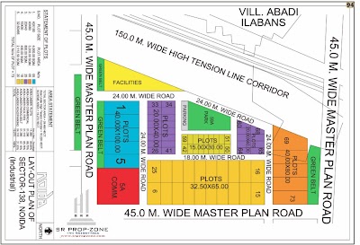 Layout Plan of Noida Sector-138 Industrial Area HD Map