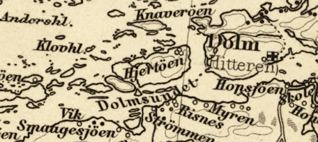 Kart over Hjertøya