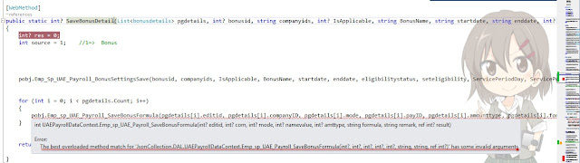 Parameter error in c#