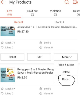 Aplikasi BOOST 30 Produk Shopee Anda Secar Auto Dan Percuma?