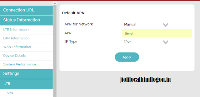 Under LTE, you have to select the APN option