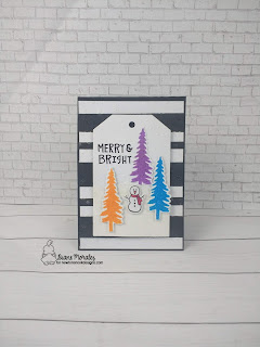 Merry and Bright a card by Diane Morales | Petite Snow Stencil by Newtons Nook Designs