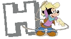 Alfabeto de Mickey y sus amigos con letras grises H.