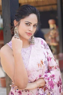 Actress Nandita Swetha saree stills at Akshara Movie Interview