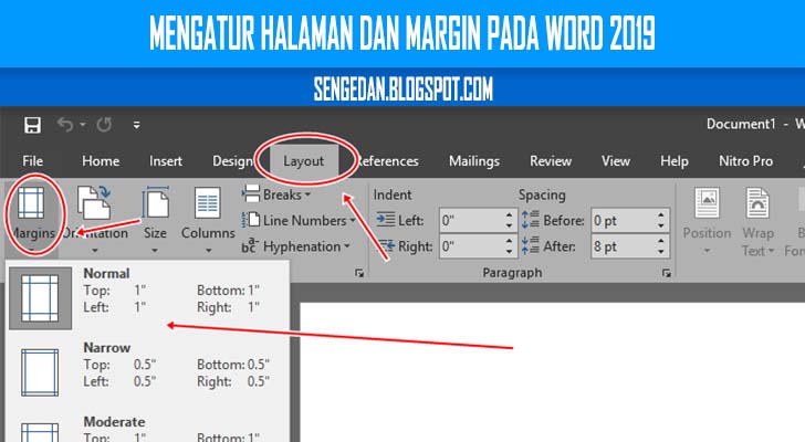 Mengatur Halaman dan Margin pada Word 2019