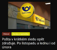 Pošta v krátkém sledu opět zdražuje. Po listopadu a lednu i od února - AzaNoviny