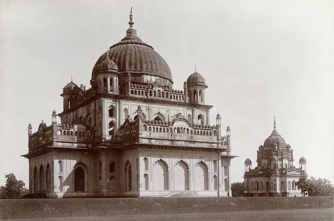 Tombs (Maqbara) of Saadat Ali Khan (5th Nawab of Awadh) & his Wife Khurshid Zadi, Lucknow, Uttar Pradesh, India | Rare & Old Vintage Photos (1896)