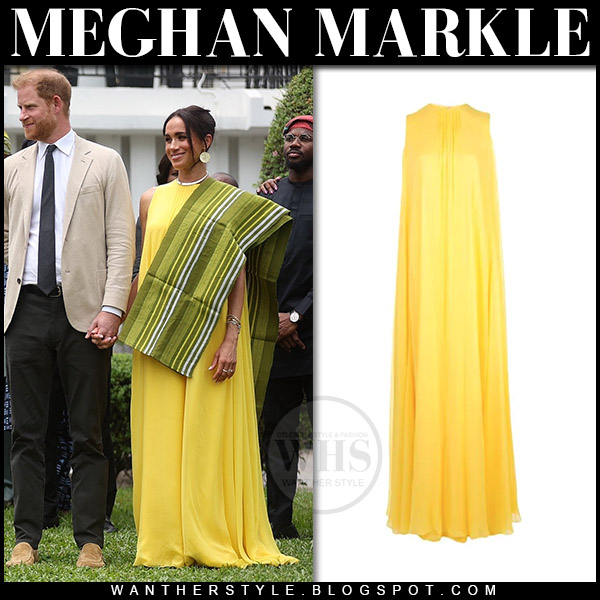 Meghan Markle in yellow maxi dress