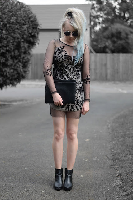 Sammi Jackson - Zaful See Through Mesh Lace Dress