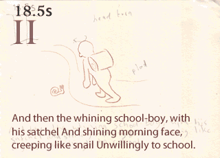 Storyboard: 18.5s, Act 2, schoolboy and snail.