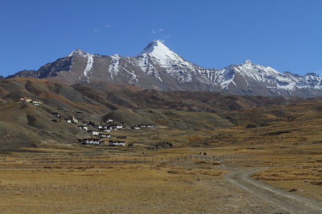 Extremely scenic mountain village of Langza in Spiti, Western Himalayas