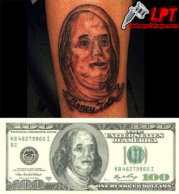 Tatuaje FAIL Benjamin Franklin (Dolar Estadounidense)